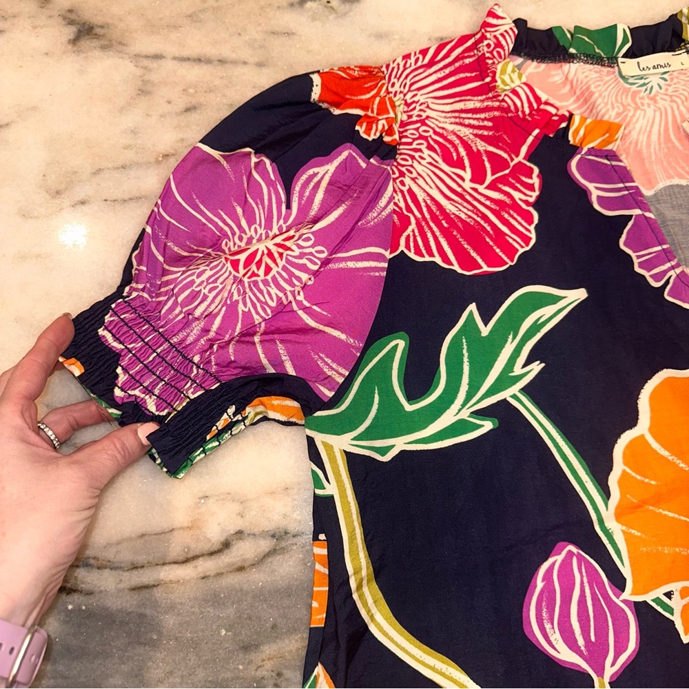 Les Amis Size Large Floral Print Women's Boutique Top - Picture 3 of 9